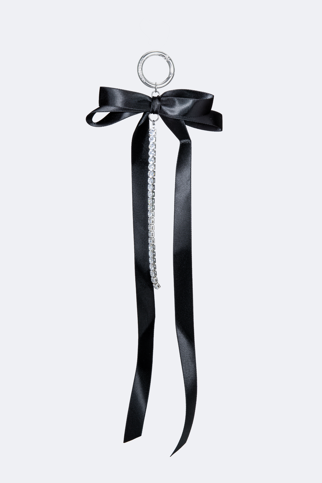 Satin Ribbon with Cubic Zirconia Chain Charm