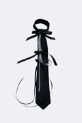 Heart Monogram Silk Tie with Chains & Ribbon Bows