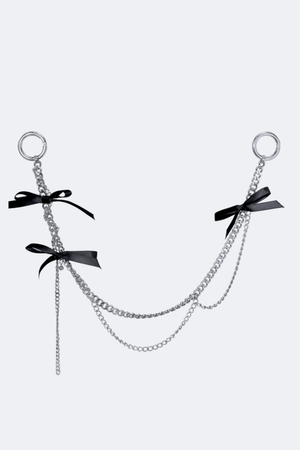 MUTED WHITE C01 Asymmetric Bow Chain in black