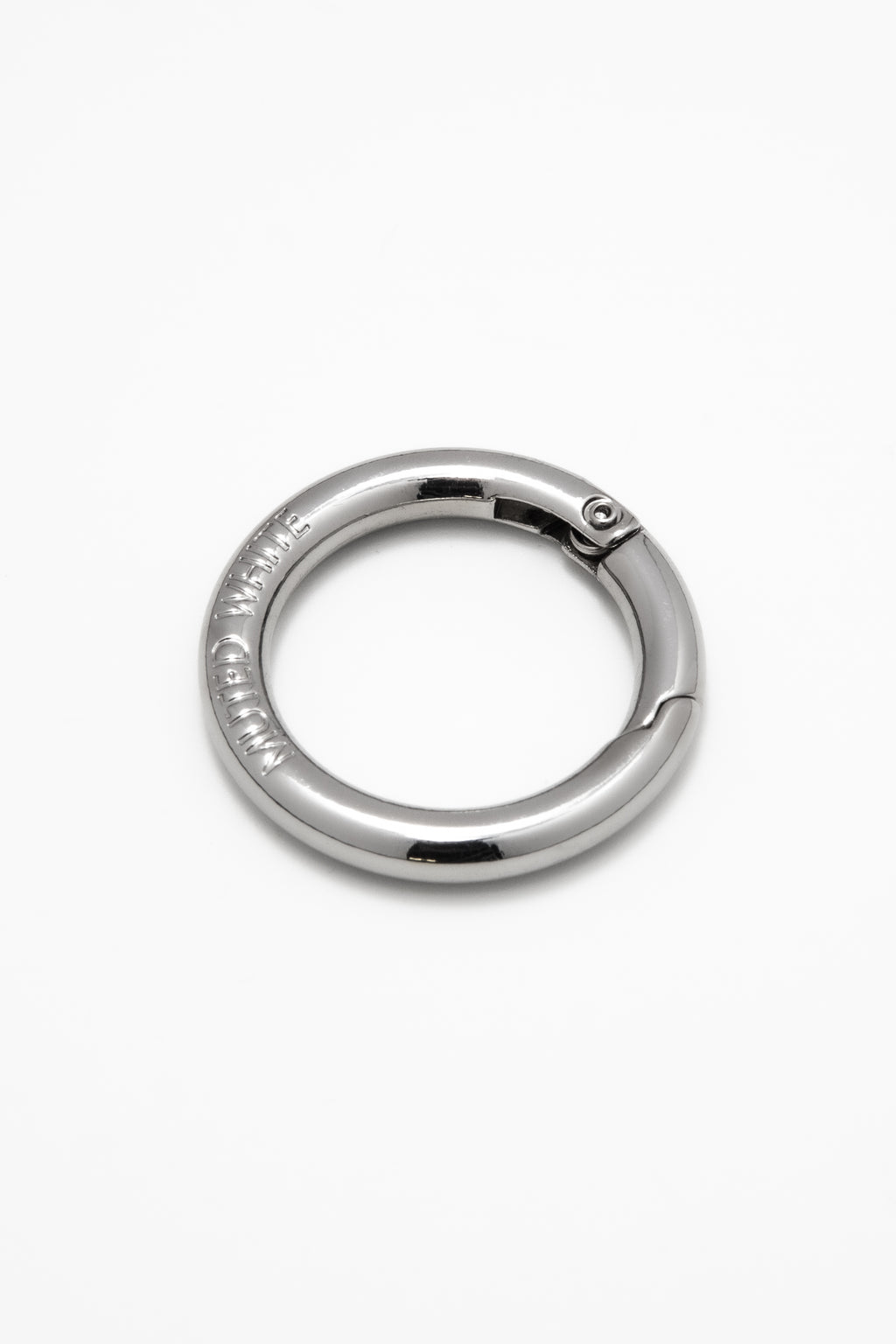 Muted White Signature Silver Round Carabiner