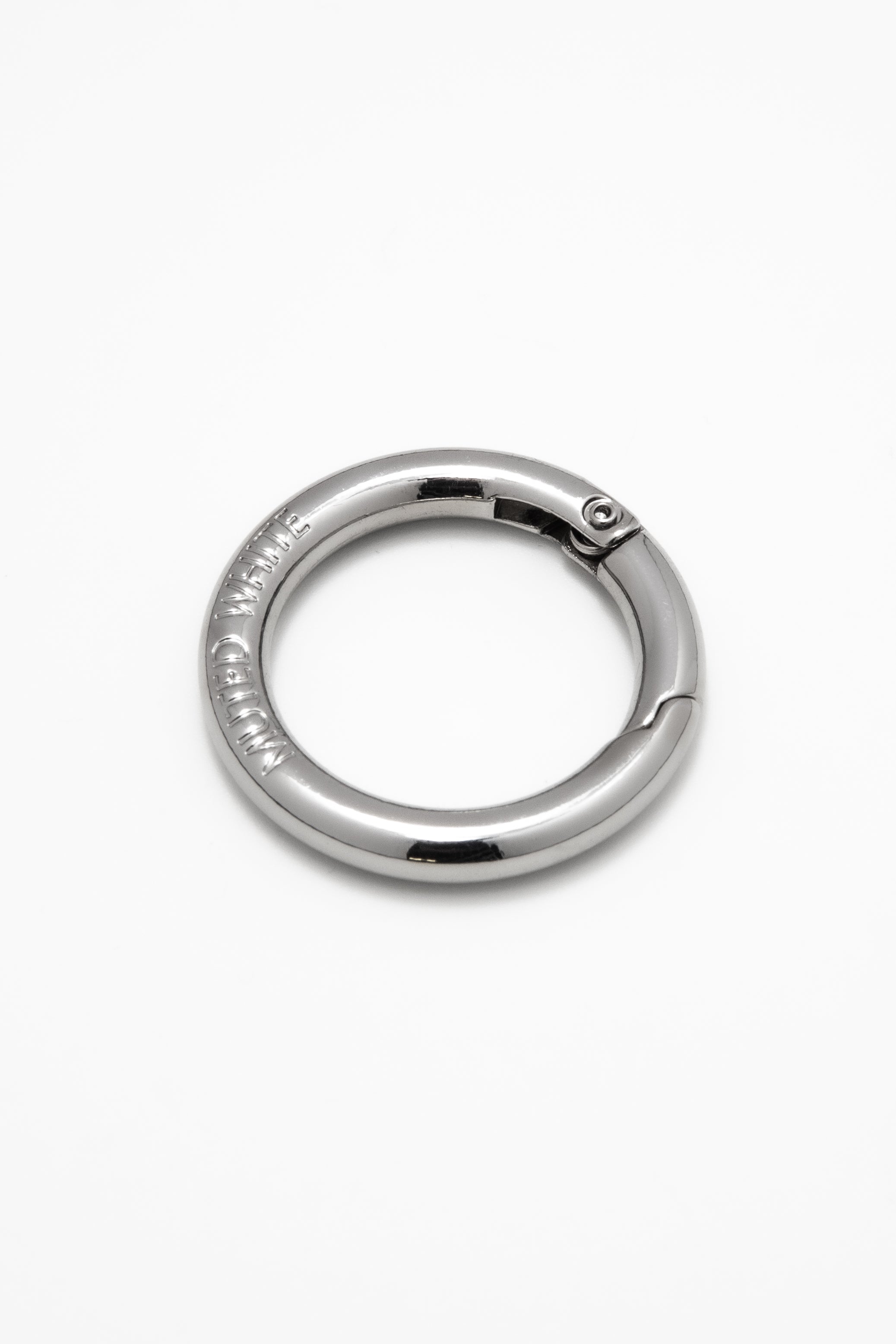 Muted White Signature Silver Round Carabiner